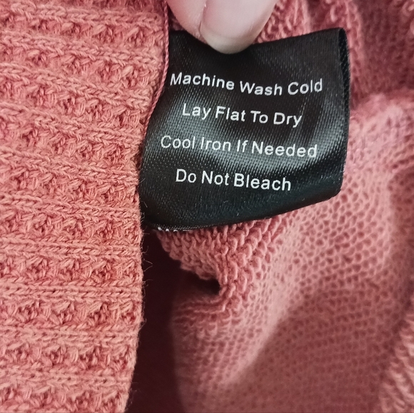 POL Distressed Muted Mauve Oversized Hoodle Waffle Trim And Stars - Picture 8 of 9